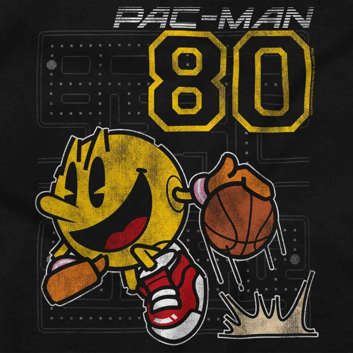 image:imageBrisco Brands Pacman Basketball Player Dribble Sweatshirt for Men or WomenBlack