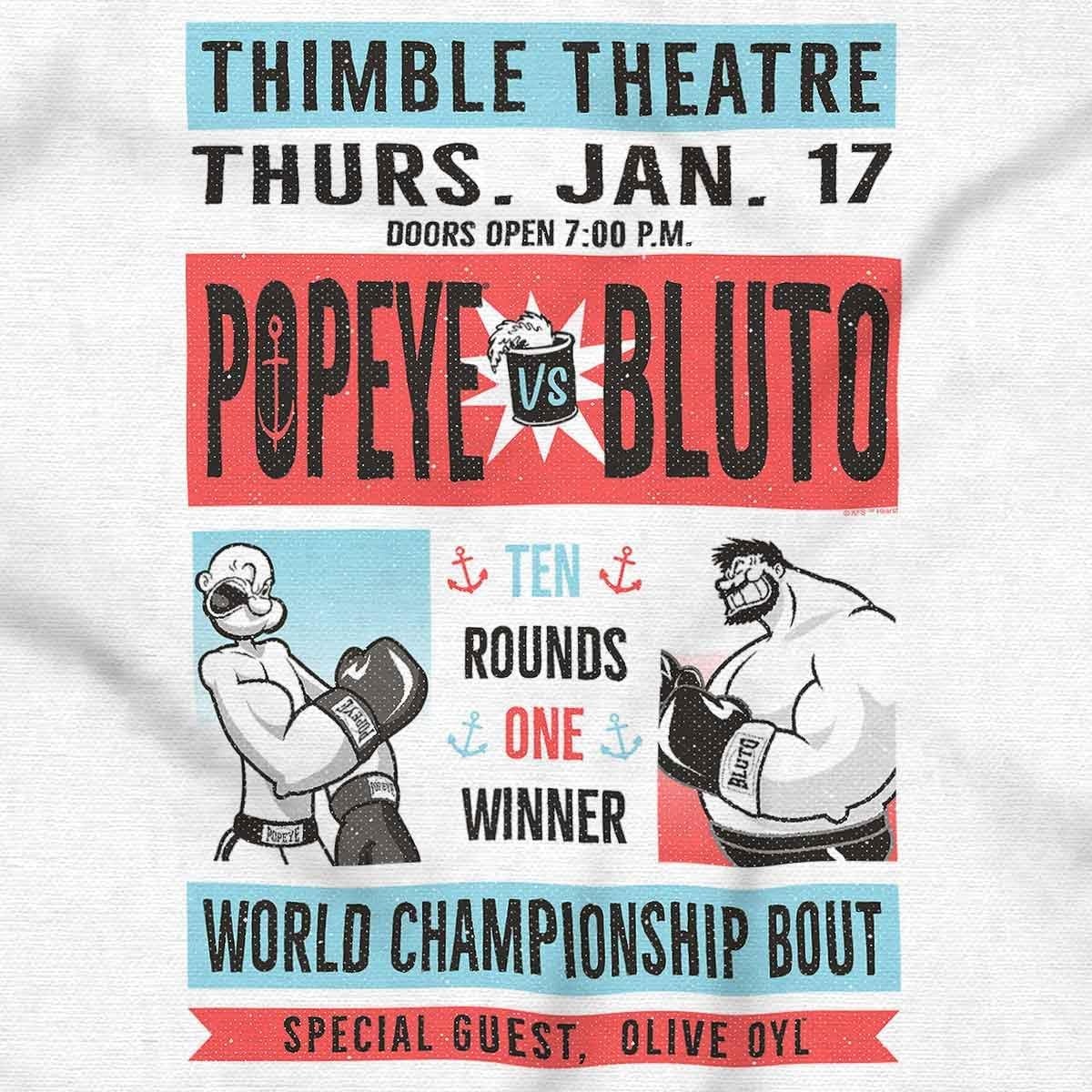 image:imageBrisco Brands Popeye Boxing Champion Fight Poster Baby Romper Boys or GirlsWhite Thimble Theatre