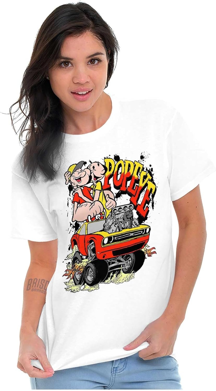 image:imageBrisco Brands Popeye Olive OYL Monster Truck Graphic T Shirt Men or WomenWhite
