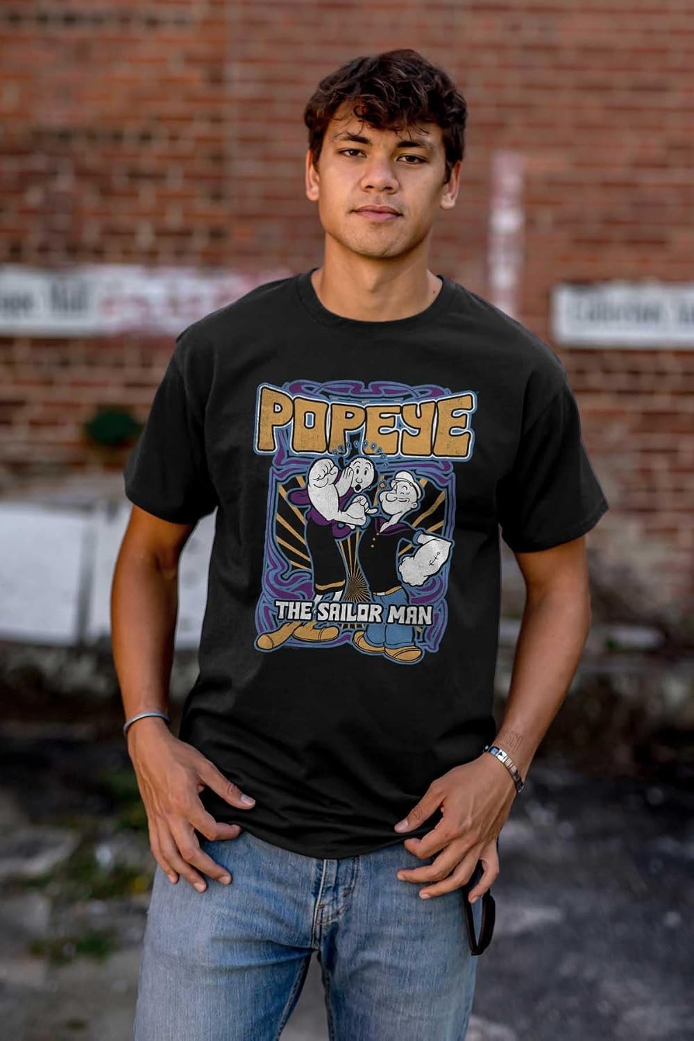 image:imageBrisco Brands Popeye The Sailor Man and Olive OYL Graphic T Shirt Men or WomenBlack