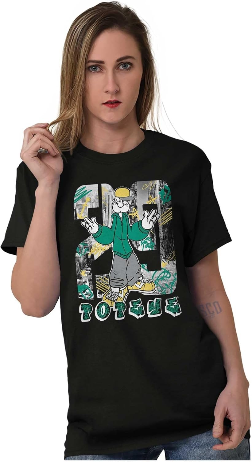 image:imageBrisco Brands Popeye Urban Streetwear Graffiti Graphic T Shirt Men or WomenBlack