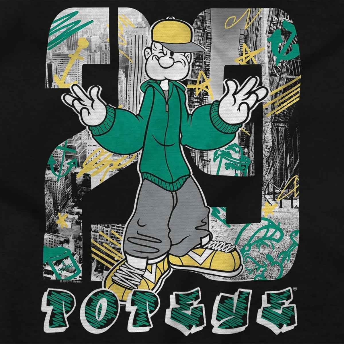 image:imageBrisco Brands Popeye Urban Streetwear Graffiti Graphic T Shirt Men or WomenBlack