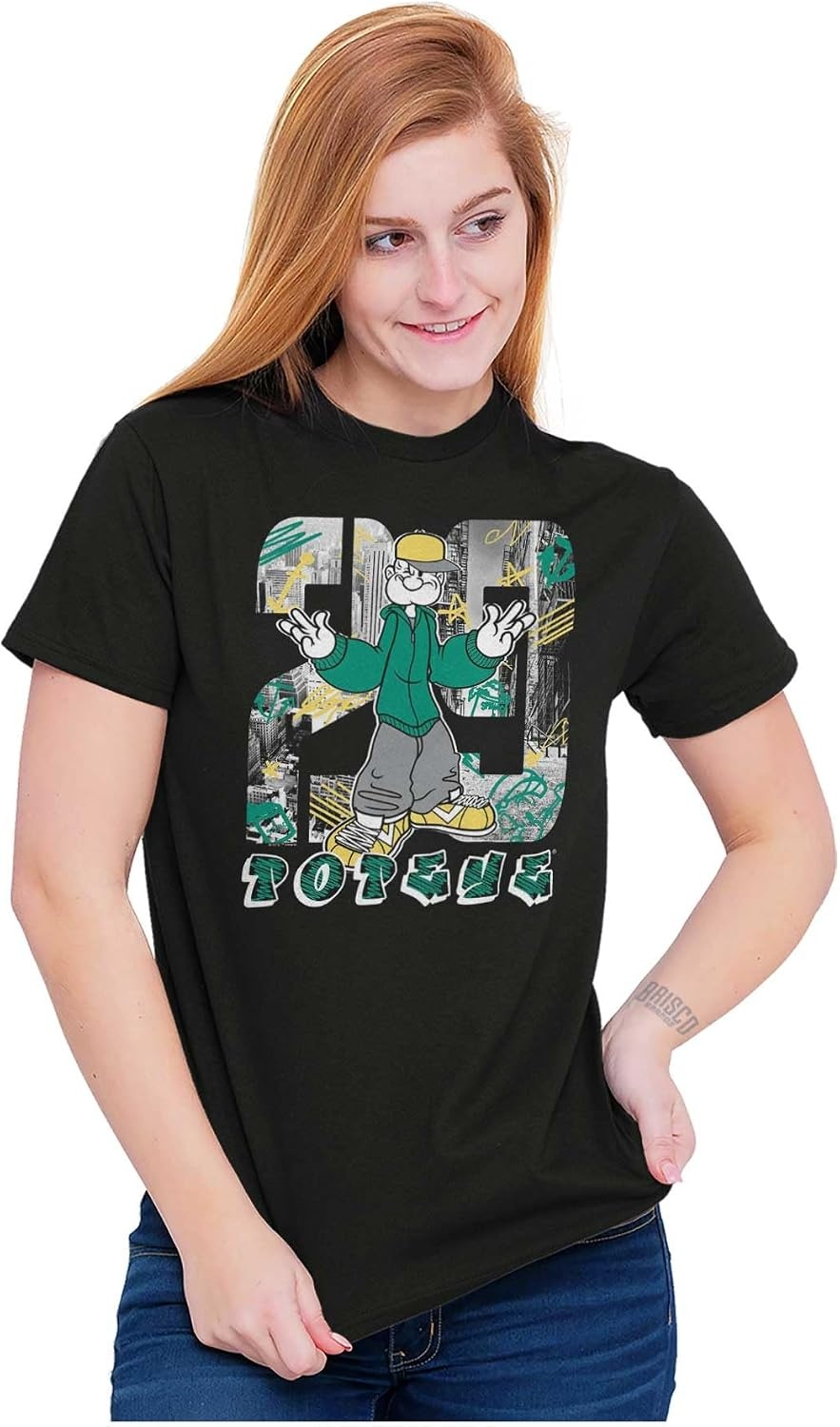 image:imageBrisco Brands Popeye Urban Streetwear Graffiti Graphic T Shirt Men or WomenBlack
