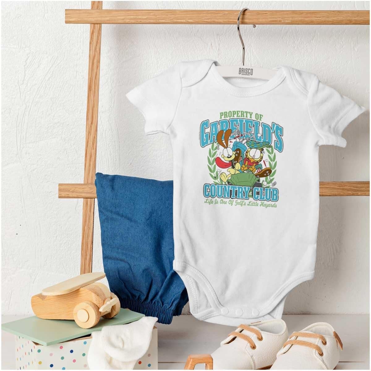 image:imageBrisco Brands Property of Garfields Country Club Baby Romper Boys or GirlsWhite