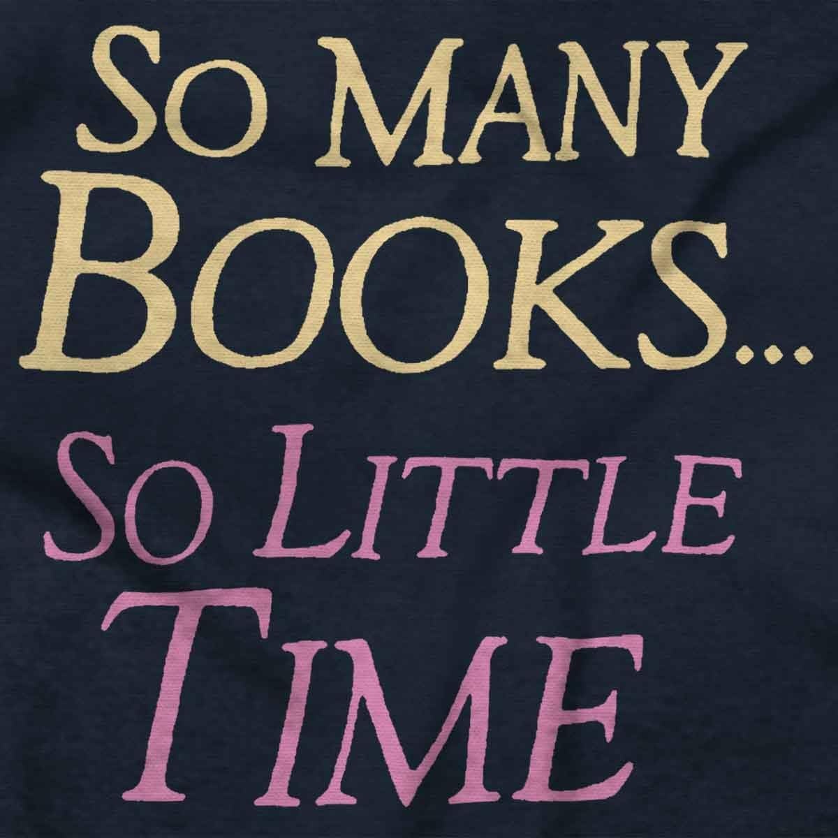 image:imageBrisco Brands So Many Books So Little Time Reader Women Crewneck SweatshirtNavy