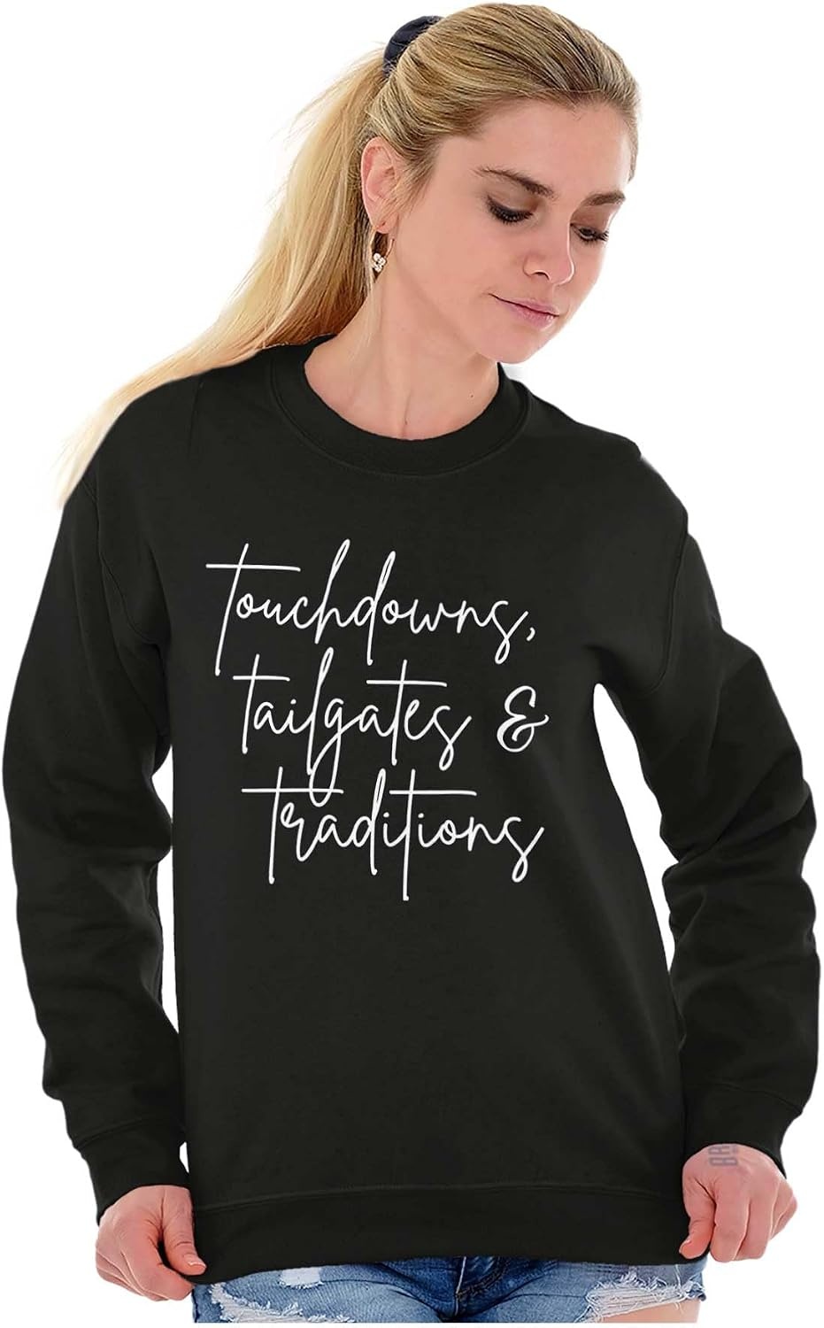 image:imageBrisco Brands Touchdowns Tailgates Traditions Sweatshirt for Men or WomenBlack