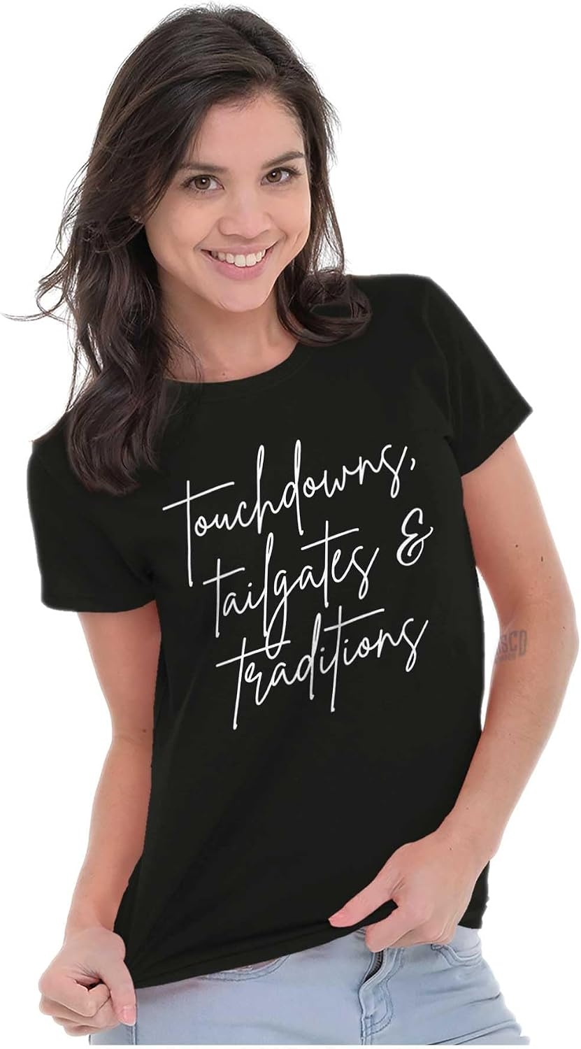 image:imageBrisco Brands Touchdowns Tailgates Traditions Womens Slim Fit Graphic TeeBlack