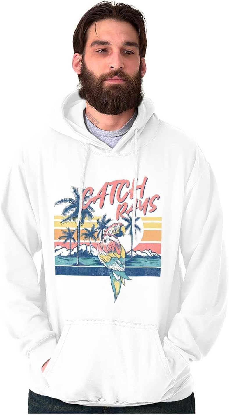 image:imageBrisco Brands Tropical Beach Parrot Catch Rays Hoodie Sweatshirt Women MenWhite