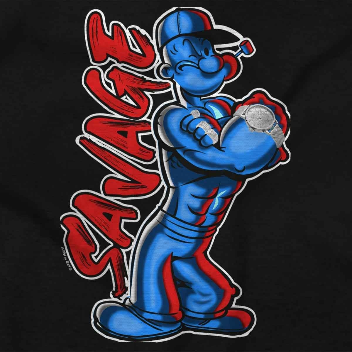 image:imageBrisco Brands Urban Popeye Drip Savage Cartoon Graphic T Shirt Men or WomenBlack