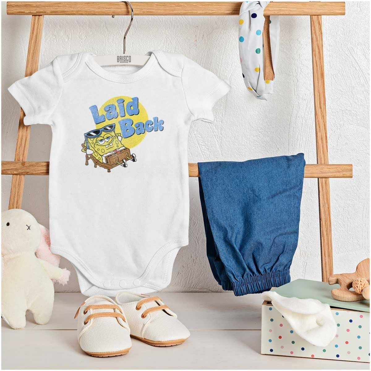 image:imageChill SpongeBob SquarePants Laid Back Baby Romper Boys or GirlsWhite