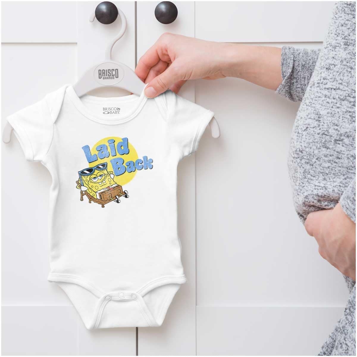 image:imageChill SpongeBob SquarePants Laid Back Baby Romper Boys or GirlsWhite