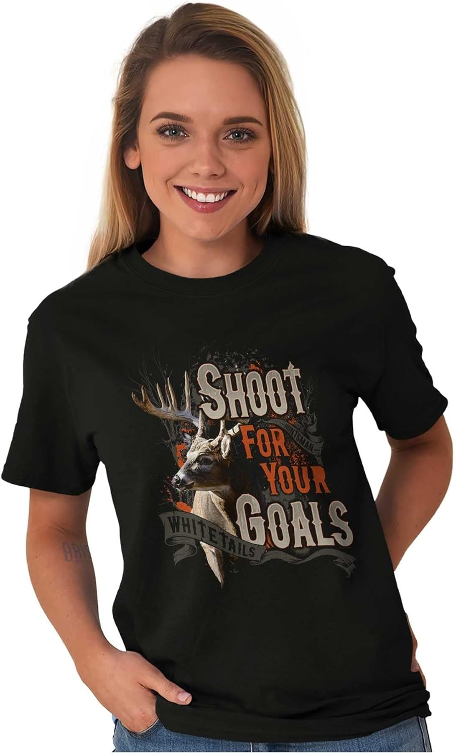 image:imageDeer Hunting Shoot for Your Goals Graphic T Shirt Men or WomenBlack