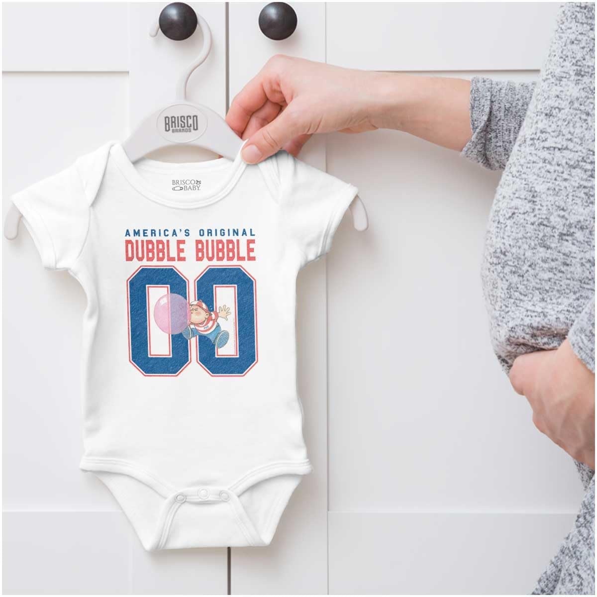 image:imageDubble Bubble Baseball Number Jersey Baby Romper Boys or GirlsWhite America 00