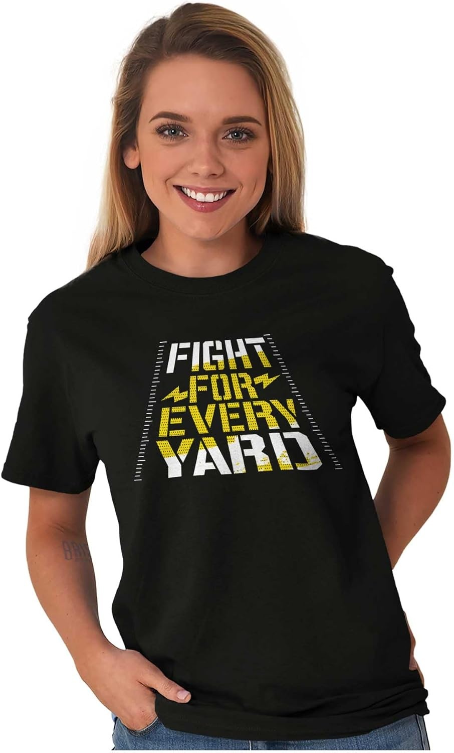 image:imageFootball Fight For Every Yard Line Graphic T Shirt Men or WomenBlack