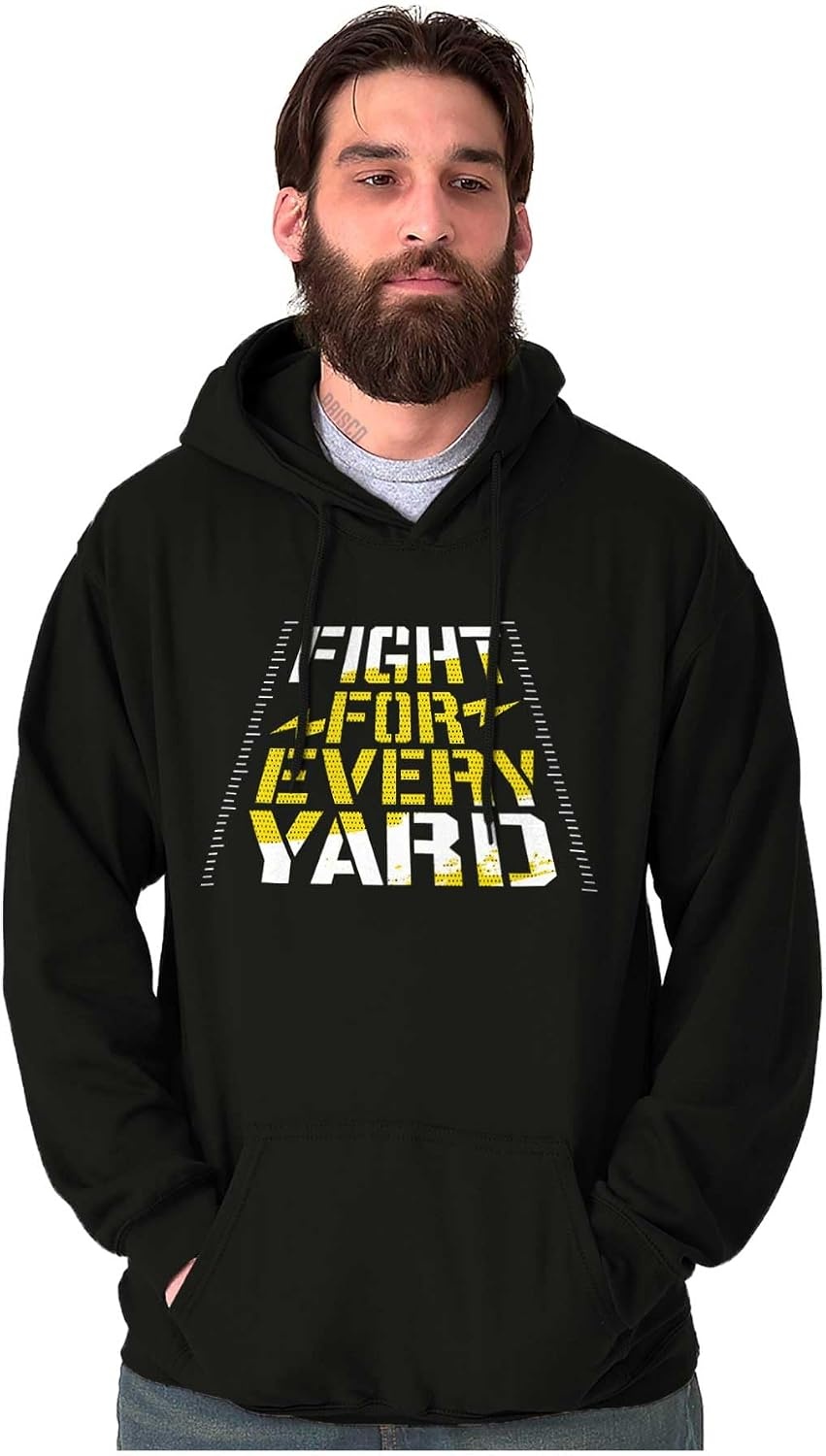 image:imageFootball Fight For Every Yard Line Hoodie Sweatshirt Women MenBlack