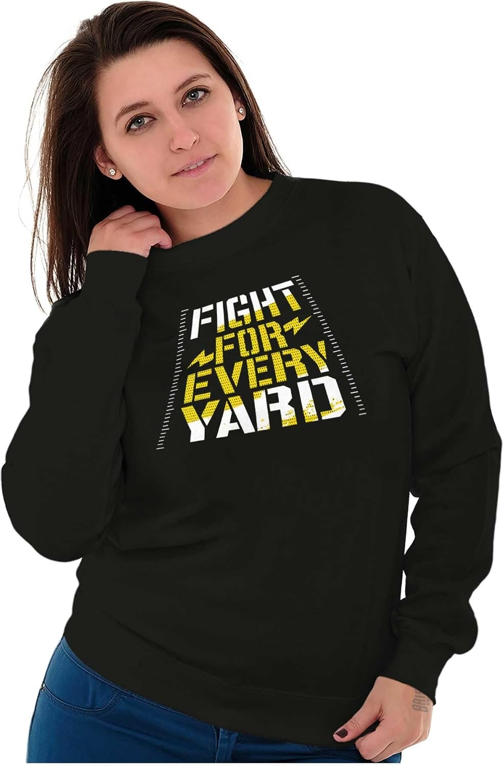 image:imageFootball Fight For Every Yard Line Sweatshirt for Men or WomenBlack