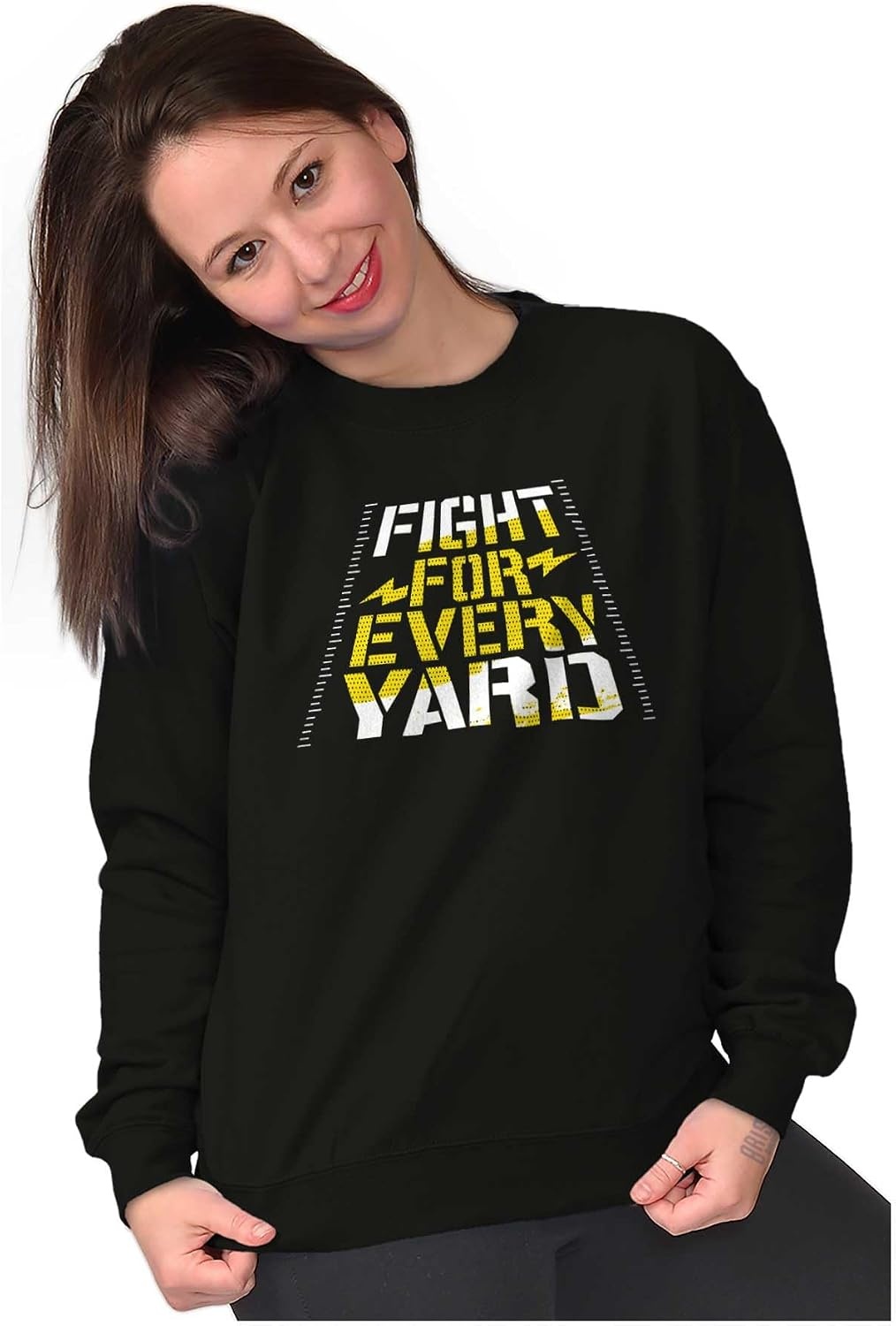 image:imageFootball Fight For Every Yard Line Sweatshirt for Men or WomenBlack
