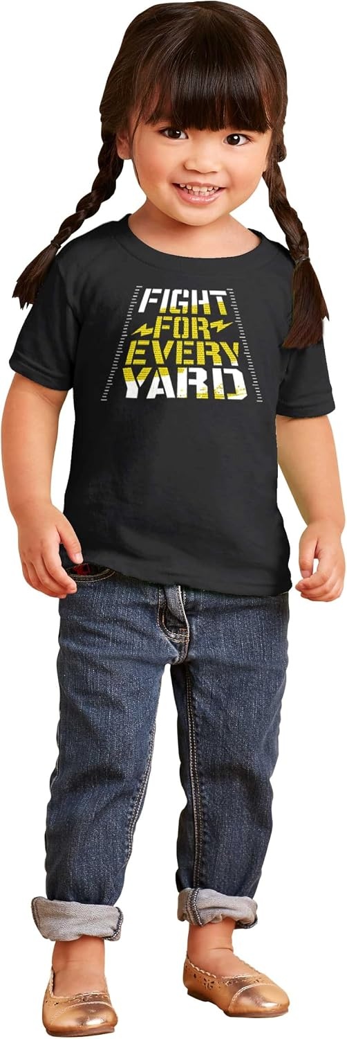 image:imageFootball Fight For Every Yard Line Toddler Baby Graphic T ShirtBlack