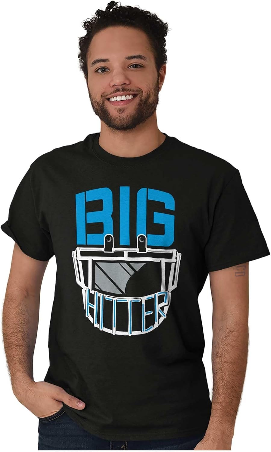image:imageFootball Helmet Big Hitter Sports Fan Graphic T Shirt Men or WomenBlack