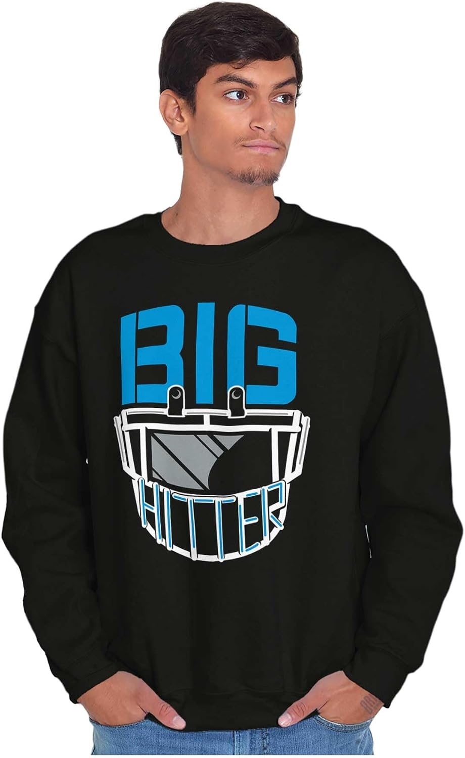 image:imageFootball Helmet Big Hitter Sports Fan Sweatshirt for Men or WomenBlack