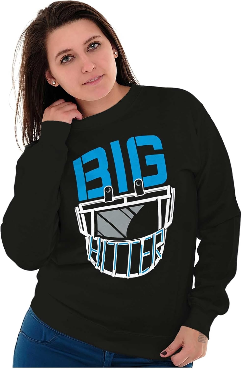 image:imageFootball Helmet Big Hitter Sports Fan Sweatshirt for Men or WomenBlack