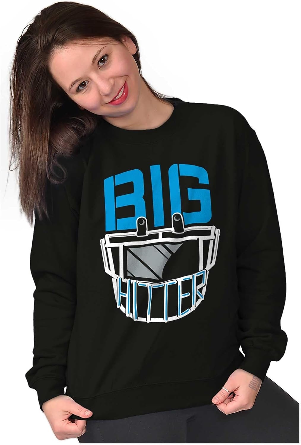 image:imageFootball Helmet Big Hitter Sports Fan Sweatshirt for Men or WomenBlack