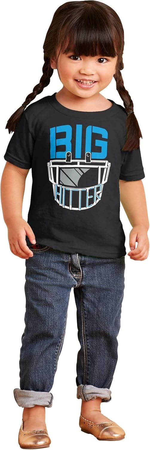 image:imageFootball Helmet Big Hitter Sports Fan Toddler Baby Graphic T ShirtBlack