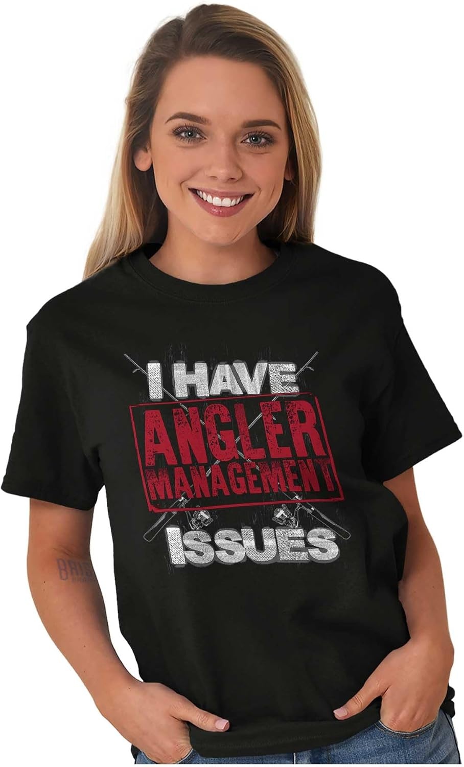 image:imageFunny Angler Management Issues Joke Graphic T Shirt Men or WomenBlack