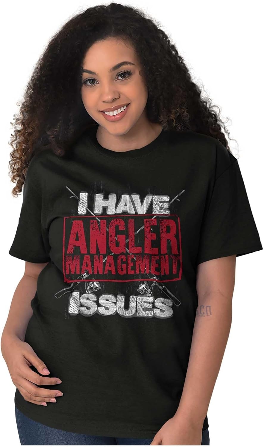 image:imageFunny Angler Management Issues Joke Graphic T Shirt Men or WomenBlack