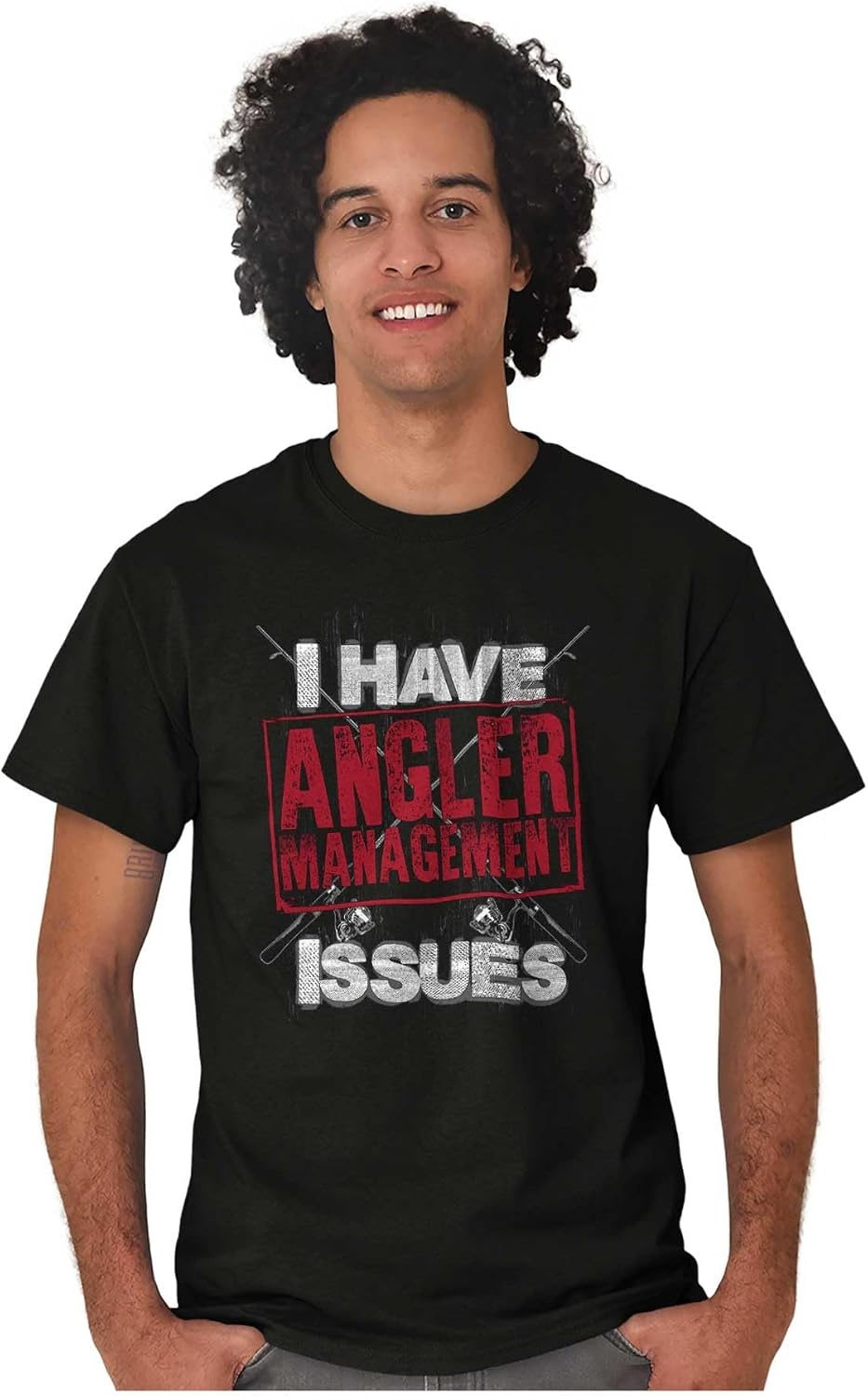 image:imageFunny Angler Management Issues Joke Graphic T Shirt Men or WomenBlack