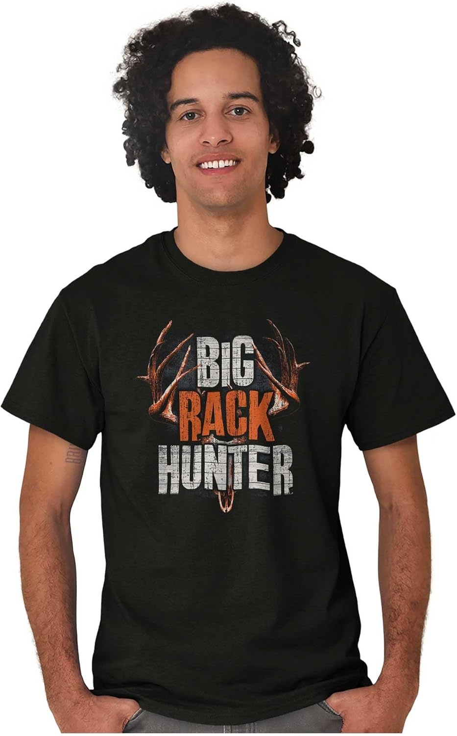 image:imageFunny Big Rack Hunter Humor Joke Mens Graphic T Shirt TeesBlack