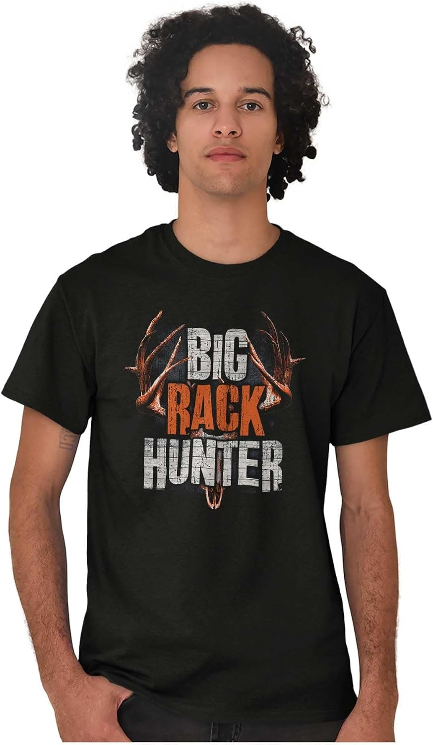 image:imageFunny Big Rack Hunter Humor Joke Mens Graphic T Shirt TeesBlack