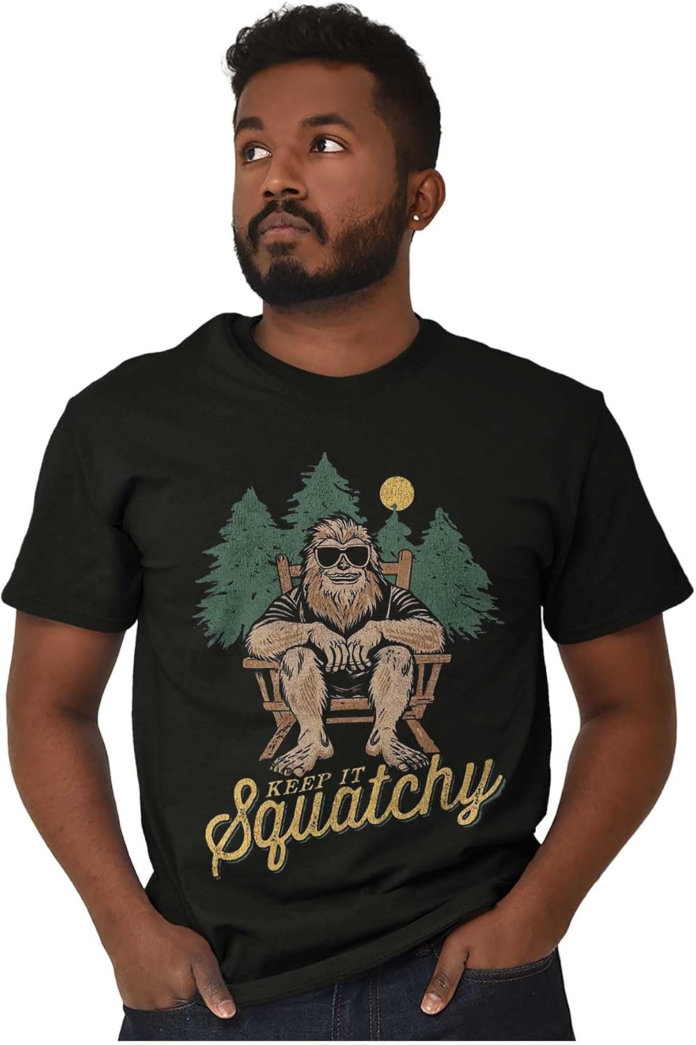 image:imageFunny Bigfoot Keep It Squatchy Graphic T Shirt Men or WomenBlack