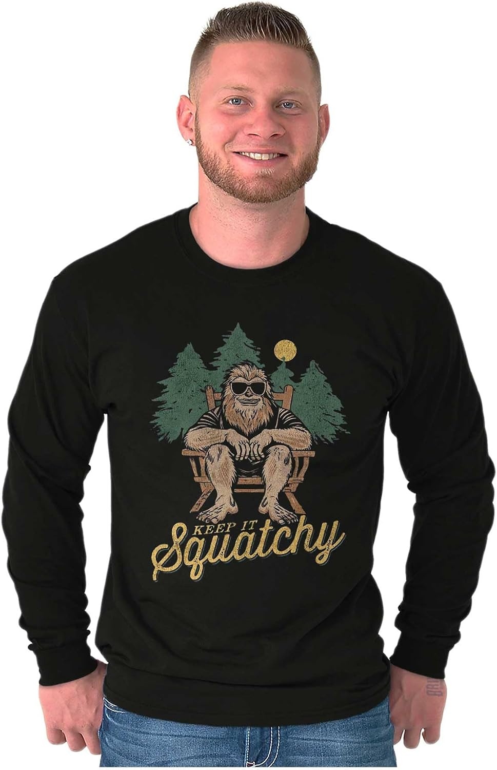 image:imageFunny Bigfoot Keep It Squatchy Long Sleeve Tshirt Men WomenBlack
