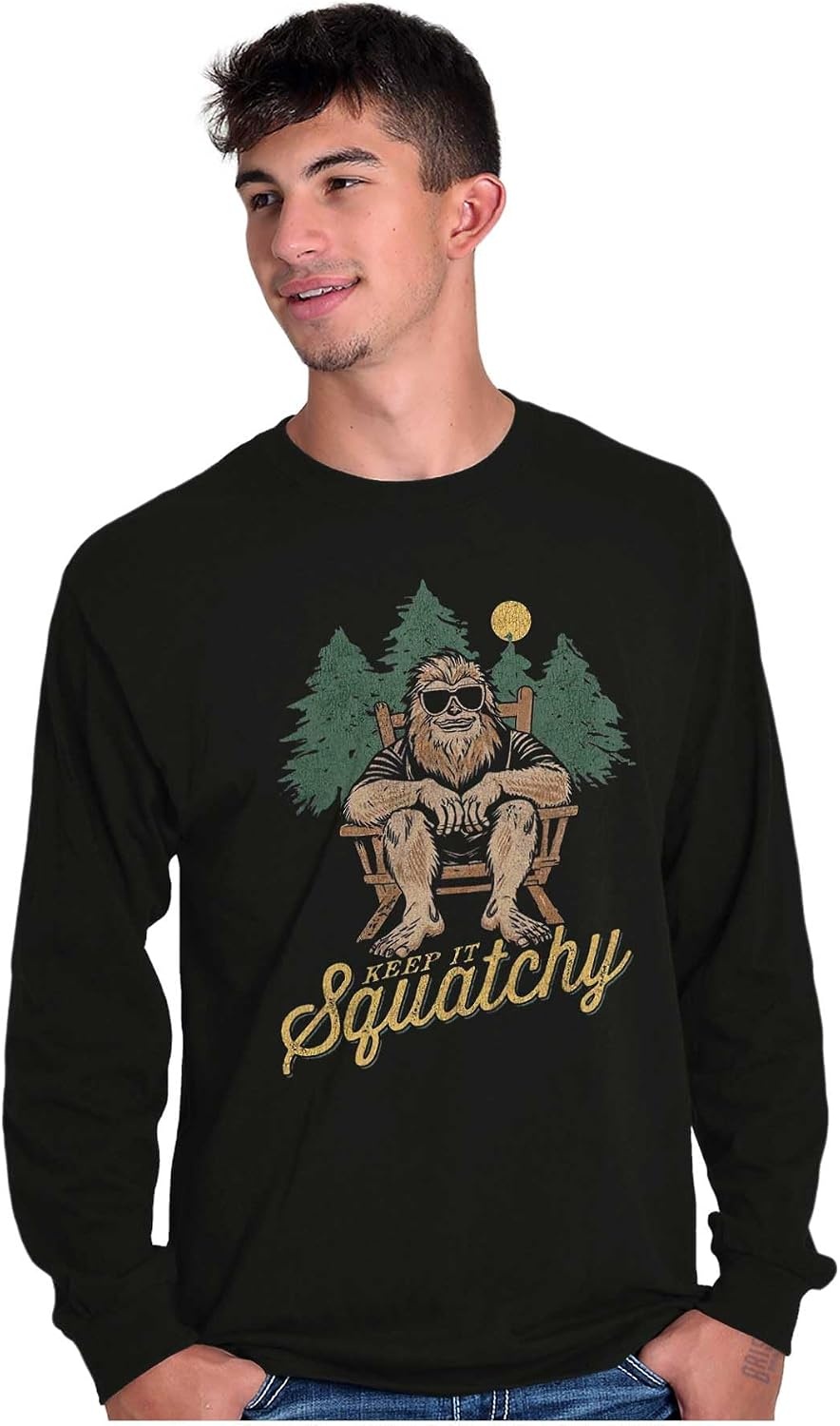 image:imageFunny Bigfoot Keep It Squatchy Long Sleeve Tshirt Men WomenBlack