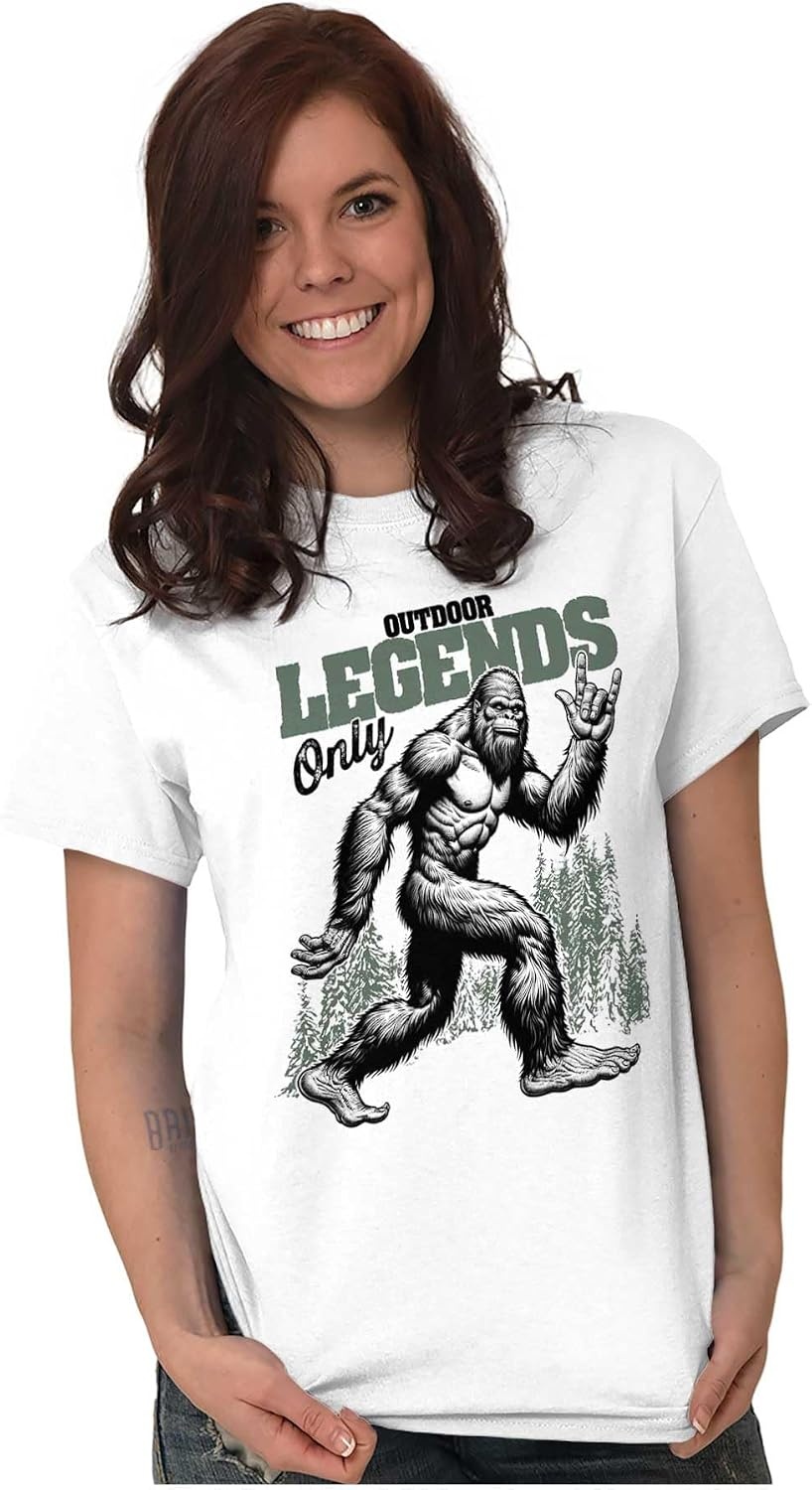 image:imageFunny Bigfoot Outdoor Legends Only Mens Graphic T Shirt TeesWhite