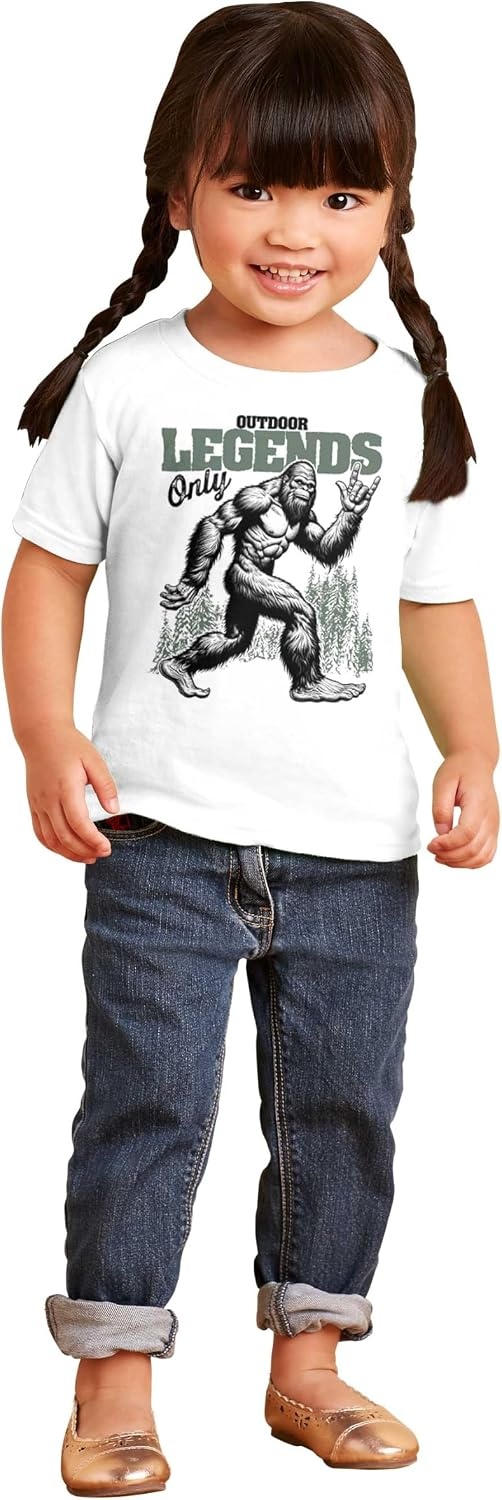 image:imageFunny Bigfoot Outdoor Legends Only Toddler Baby Boy T ShirtWhite