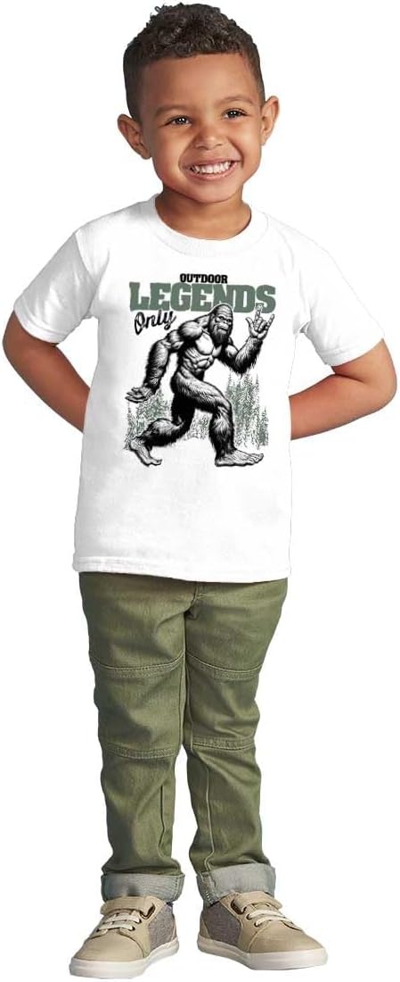 image:imageFunny Bigfoot Outdoor Legends Only Toddler Baby Boy T ShirtWhite