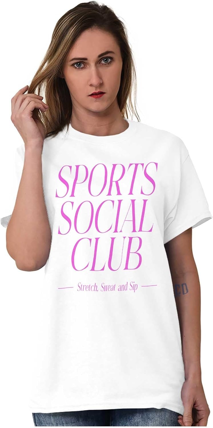 image:imageFunny Gym Sports Social Club Joke Womens Graphic T Shirt TeesWhite