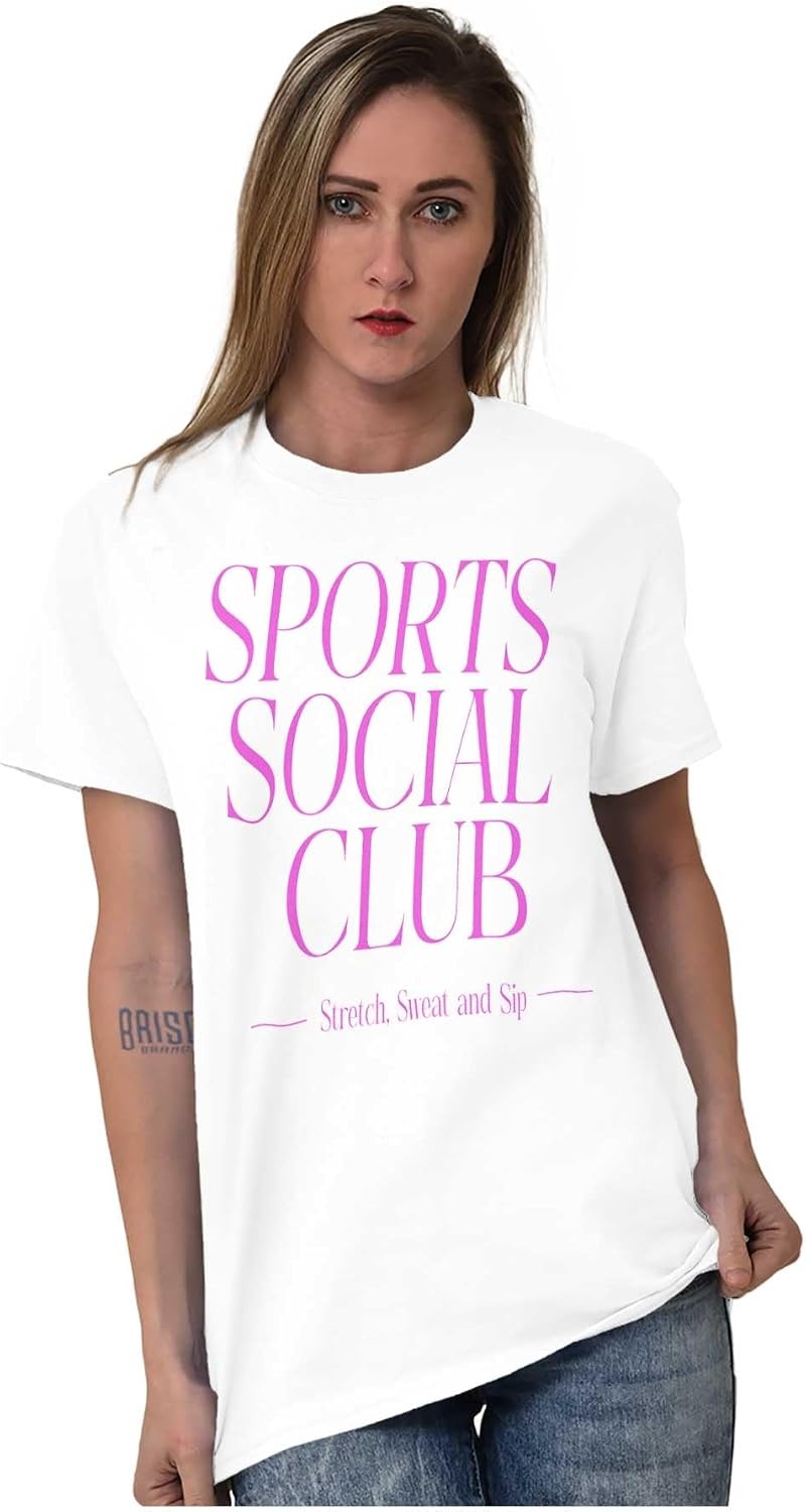 image:imageFunny Gym Sports Social Club Joke Womens Graphic T Shirt TeesWhite