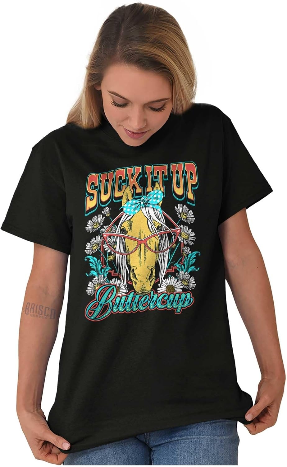 image:imageFunny Horse Suck It up Buttercup Womens Graphic T Shirt TeesBlack