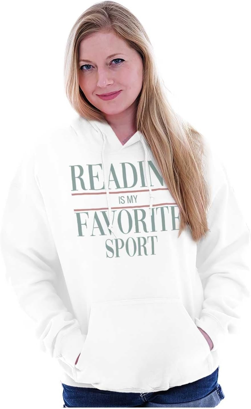 image:imageFunny Reading Is My Favorite Sport Hoodie Sweatshirt Women MenWhite