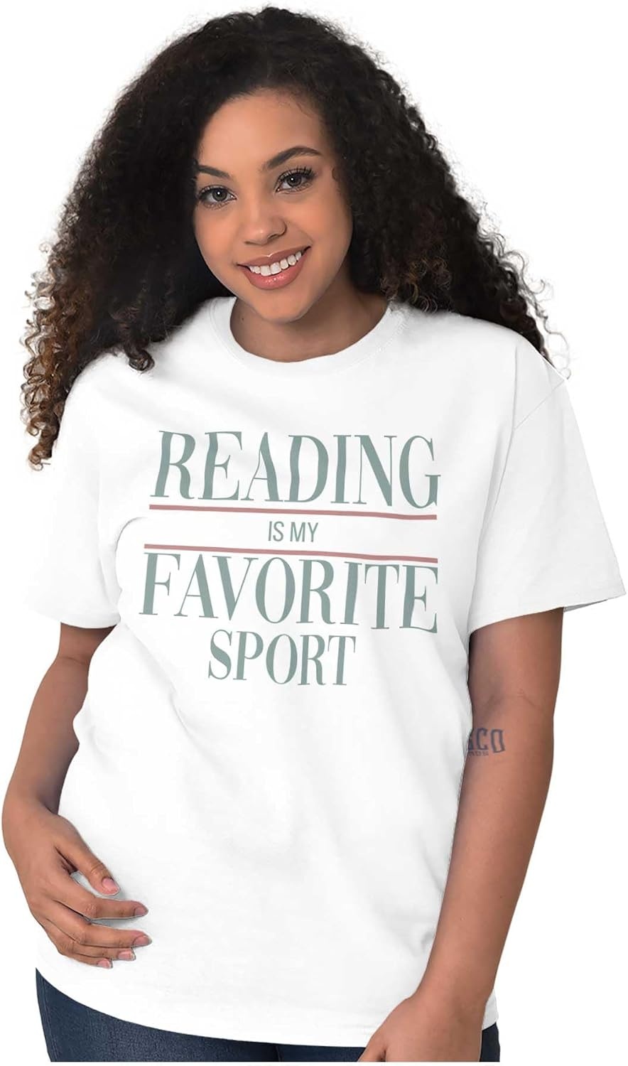 image:imageFunny Reading is My Favorite Sport Graphic T Shirt Men or WomenWhite