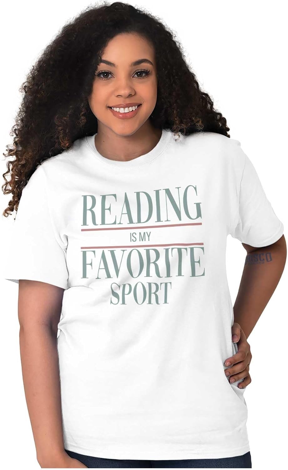 image:imageFunny Reading is My Favorite Sport Graphic T Shirt Men or WomenWhite