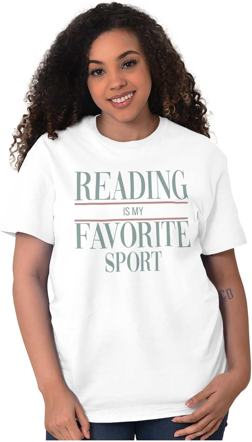image:imageFunny Reading is My Favorite Sport Graphic T Shirt Men or WomenWhite
