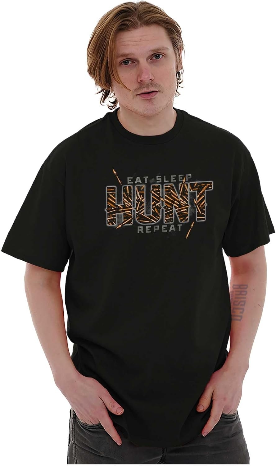 image:imageFunny Sarcastic Eat Sleep Hunt Repeat Graphic T Shirt Men or WomenBlack