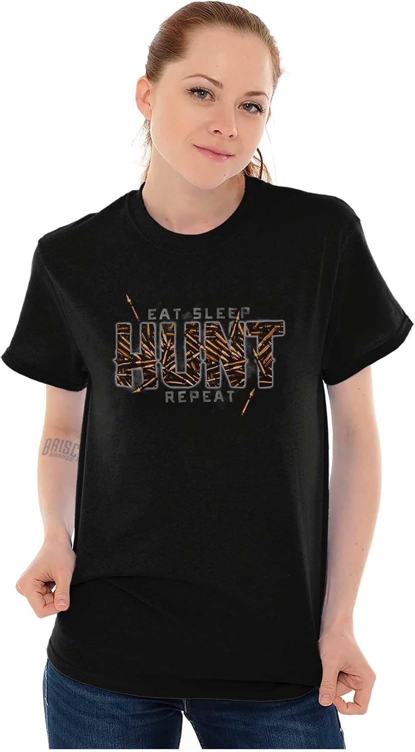 image:imageFunny Sarcastic Eat Sleep Hunt Repeat Graphic T Shirt Men or WomenBlack