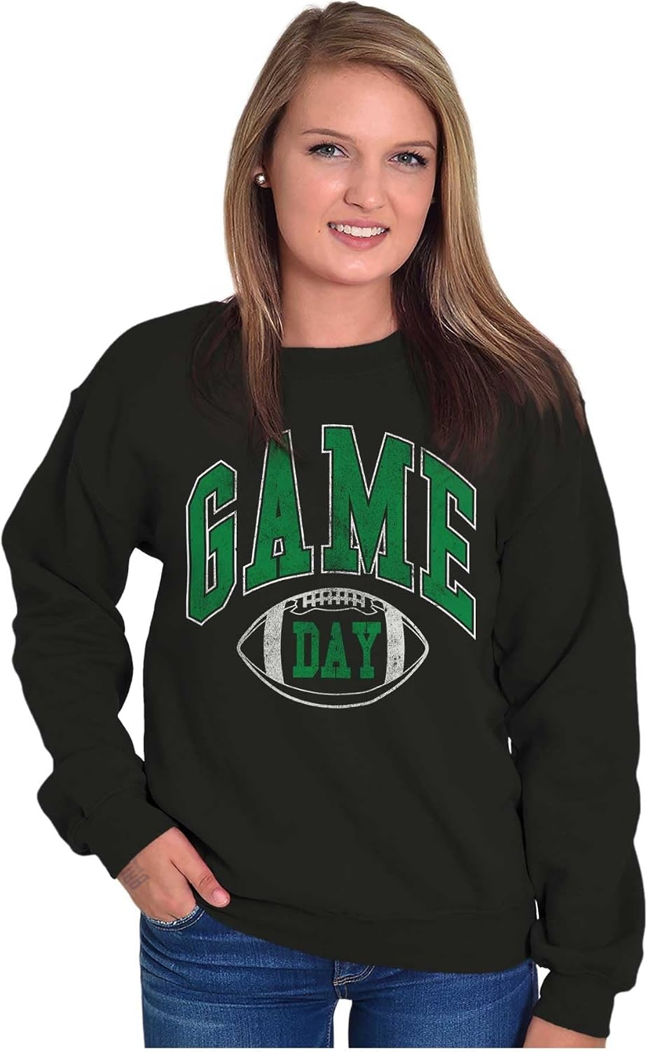 image:imageGame Day Football Tailgate Sports Fan Women Crewneck SweatshirtBlack