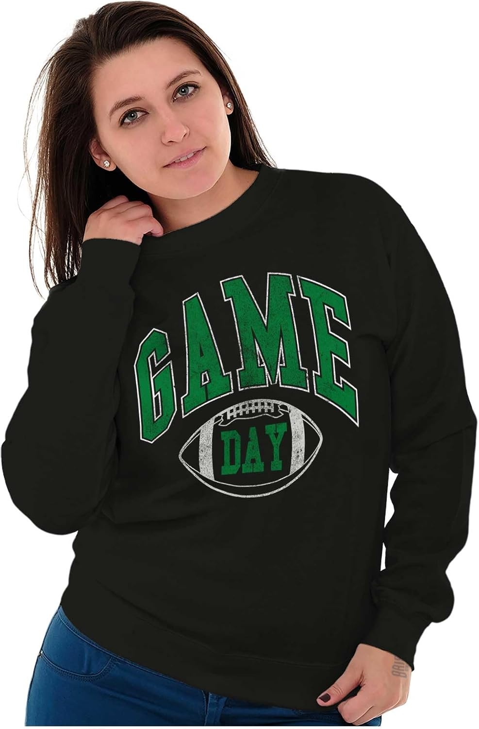 image:imageGame Day Football Tailgate Sports Fan Women Crewneck SweatshirtBlack