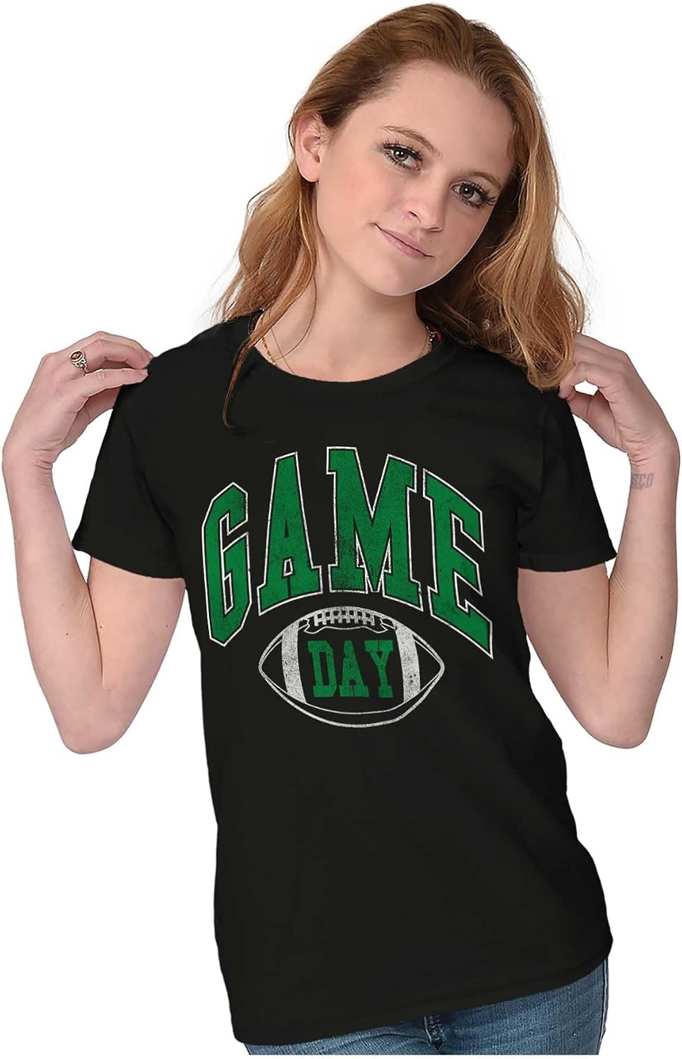 image:imageGame Day Football Tailgate Sports Fan Womens Slim Fit Graphic TeeBlack